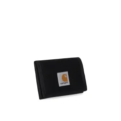 Zwarte Polyester Canvas Portemonnee met Iconisch Logopatch