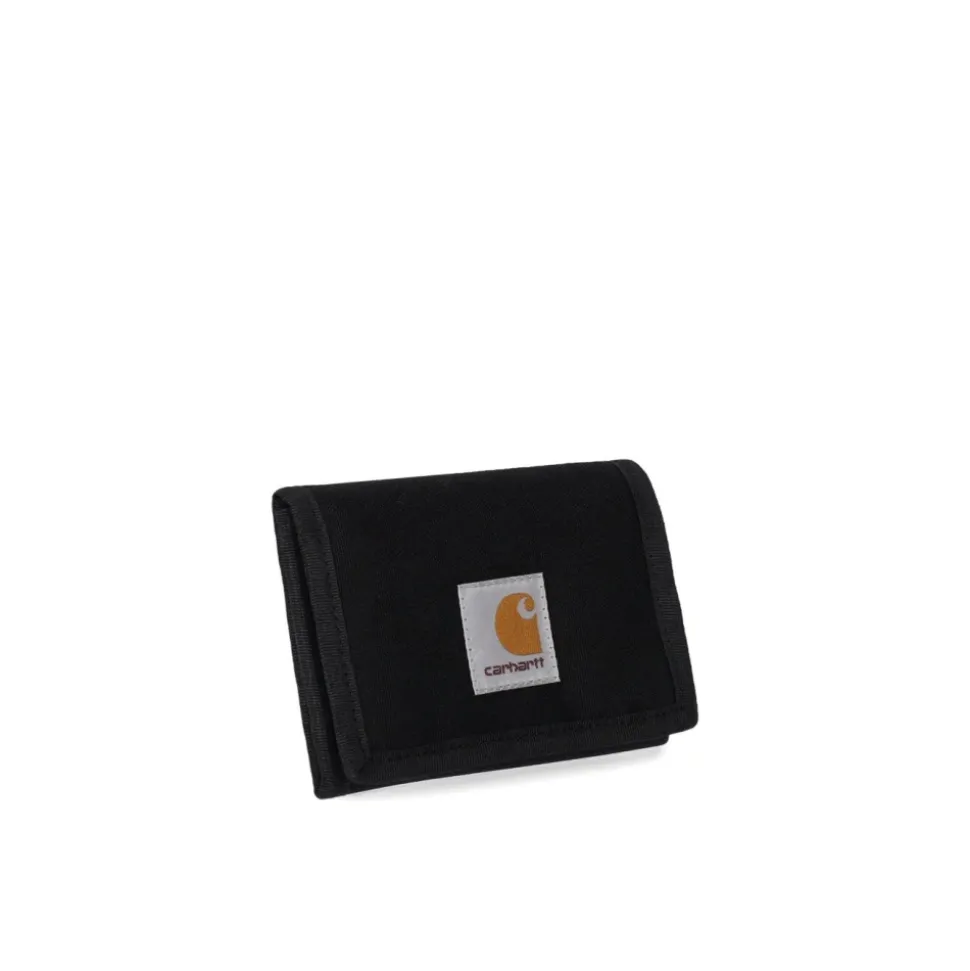 Zwarte Polyester Canvas Portemonnee met Iconisch Logopatch