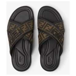 Zwarte Sandalen met FF Motief