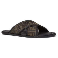 Zwarte Sandalen met FF Motief