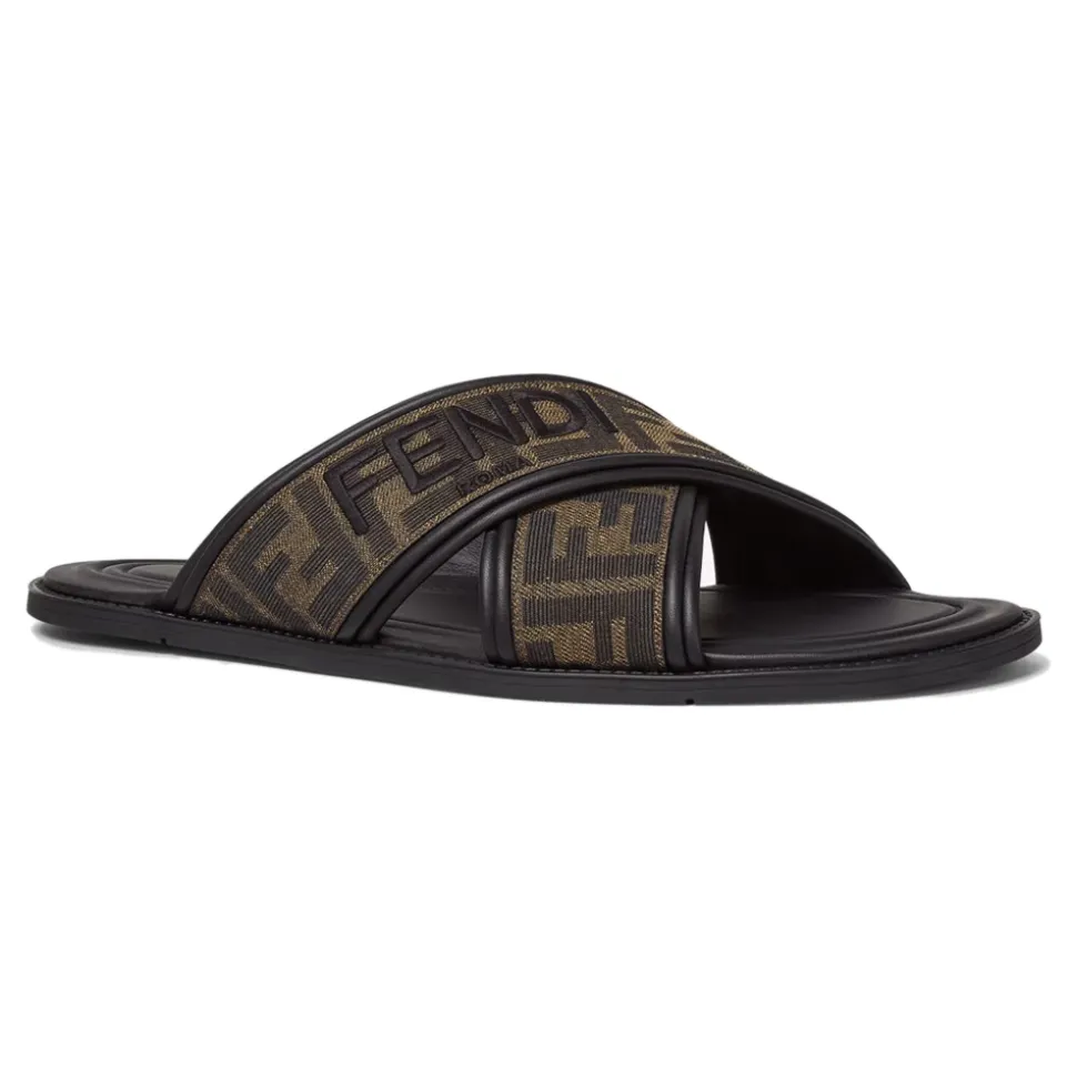 Zwarte Sandalen met FF Motief