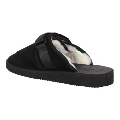 Zwarte Sandalen met Shearling Voering
