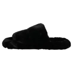 Zwarte Velvet Slides Pantoffels Schoenen