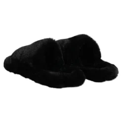 Zwarte Velvet Slides Pantoffels Schoenen