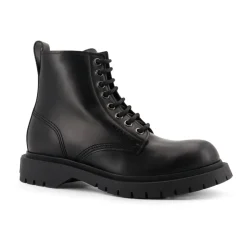 Zwarte Veterschoenen Leer Italië