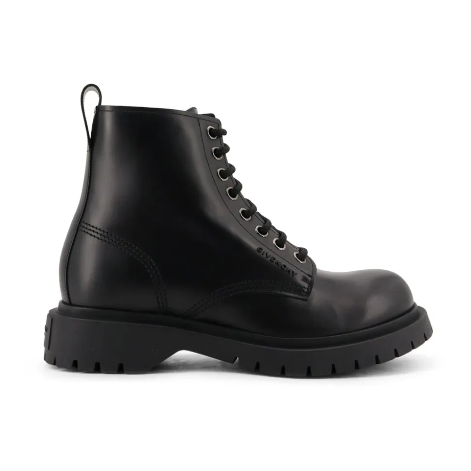 Zwarte Veterschoenen Leer Italië