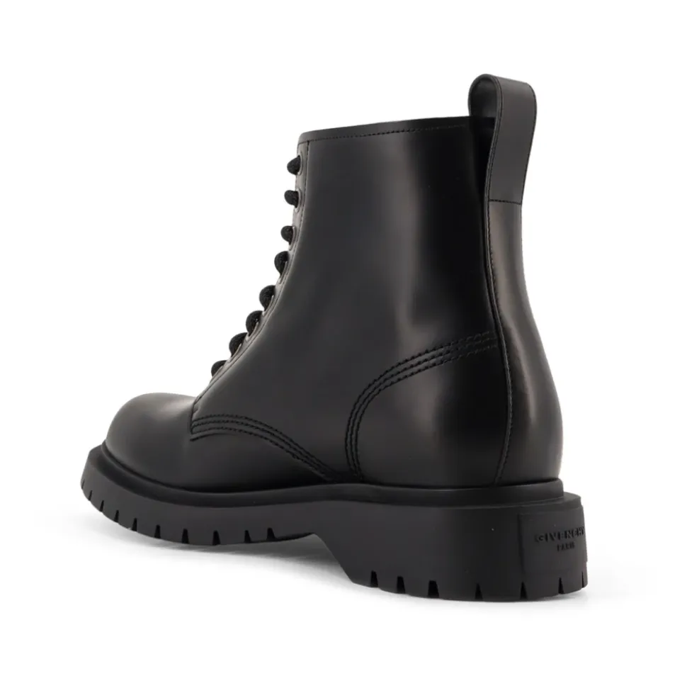 Zwarte Veterschoenen Leer Italië