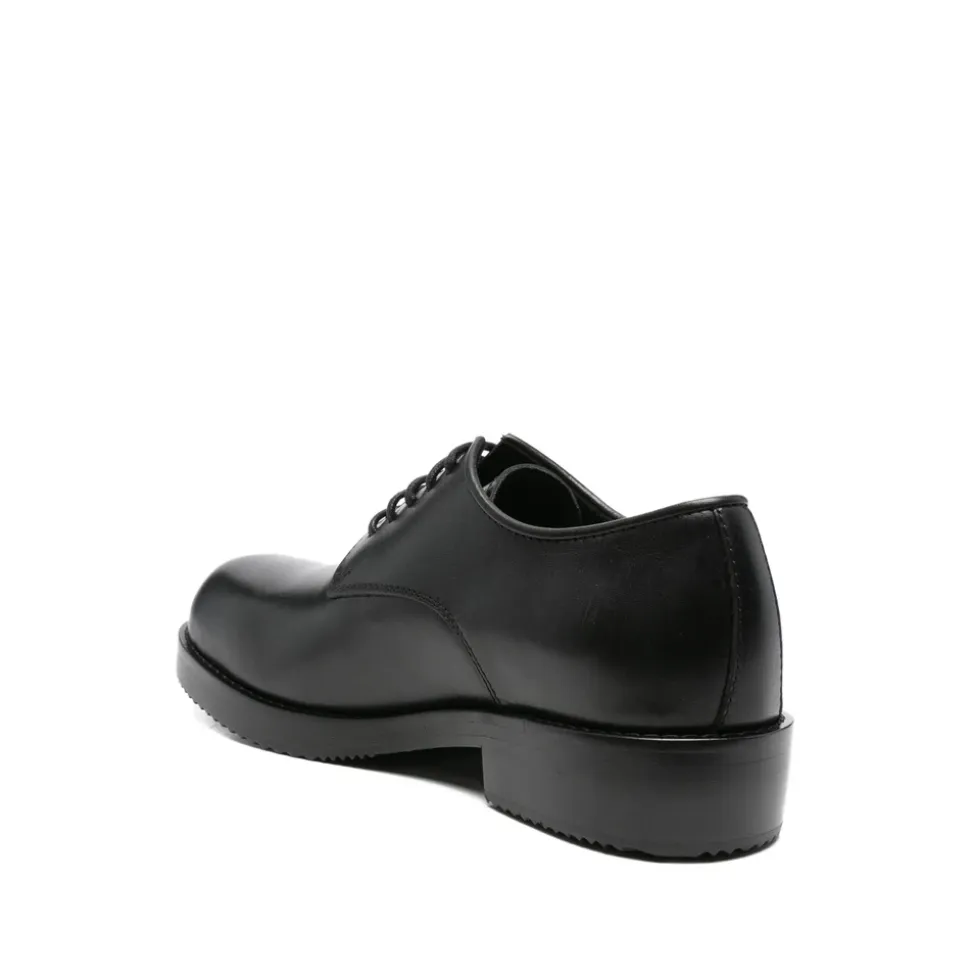 Zwarte Veterschoenen met Lage Hak