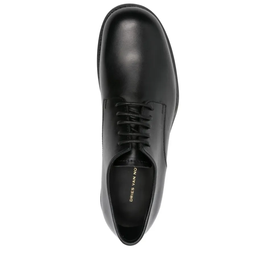 Zwarte Veterschoenen met Lage Hak