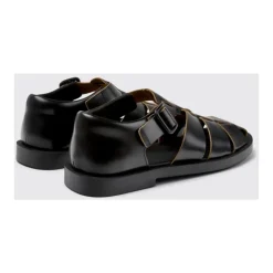 Zwarte visser sandalen casual stijl