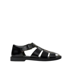 Zwarte visser sandalen casual stijl