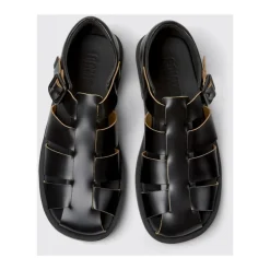 Zwarte visser sandalen casual stijl