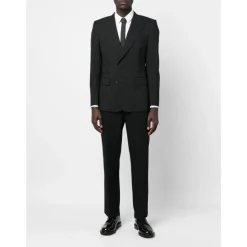 Zwarte Wollen Blazer met Peak Revers