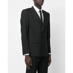 Zwarte Wollen Blazer met Peak Revers