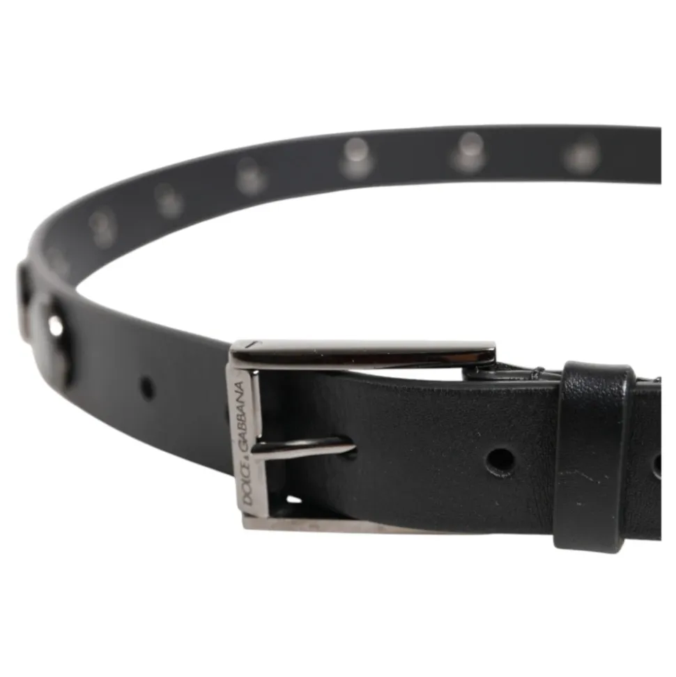 Zwart Luxe Leren Studs Riem