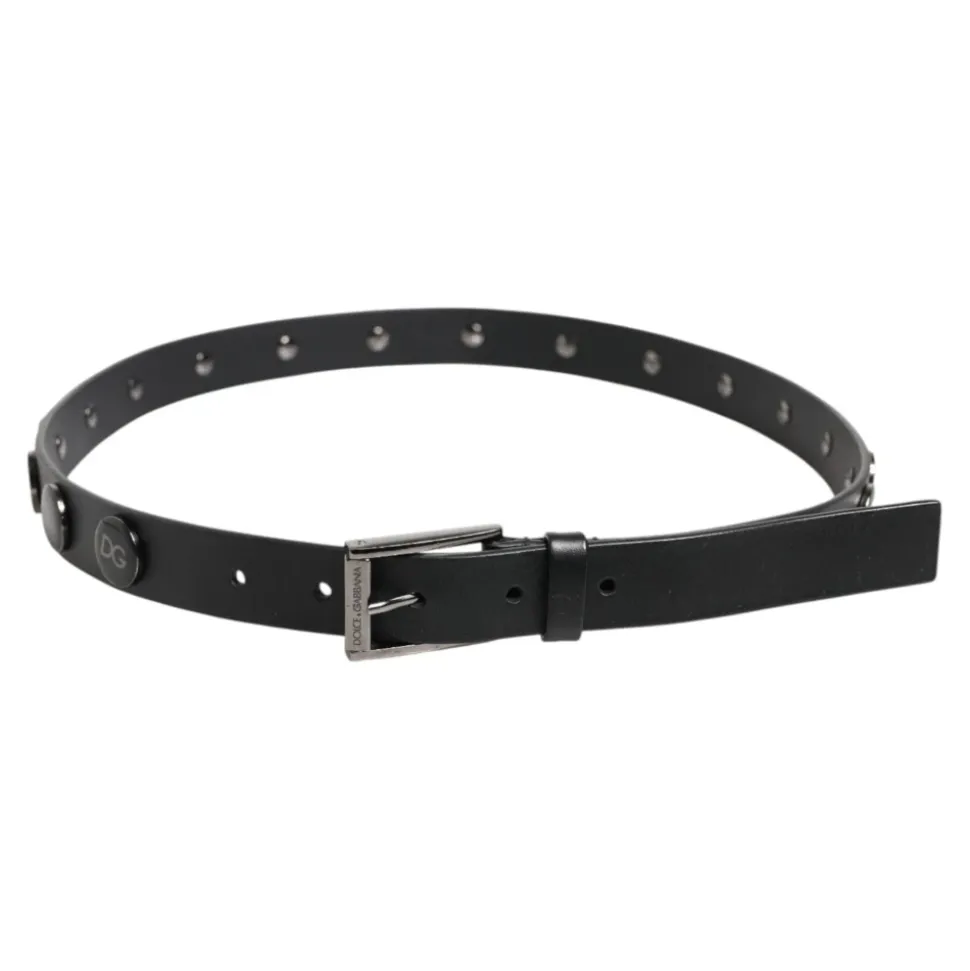 Zwart Luxe Leren Studs Riem