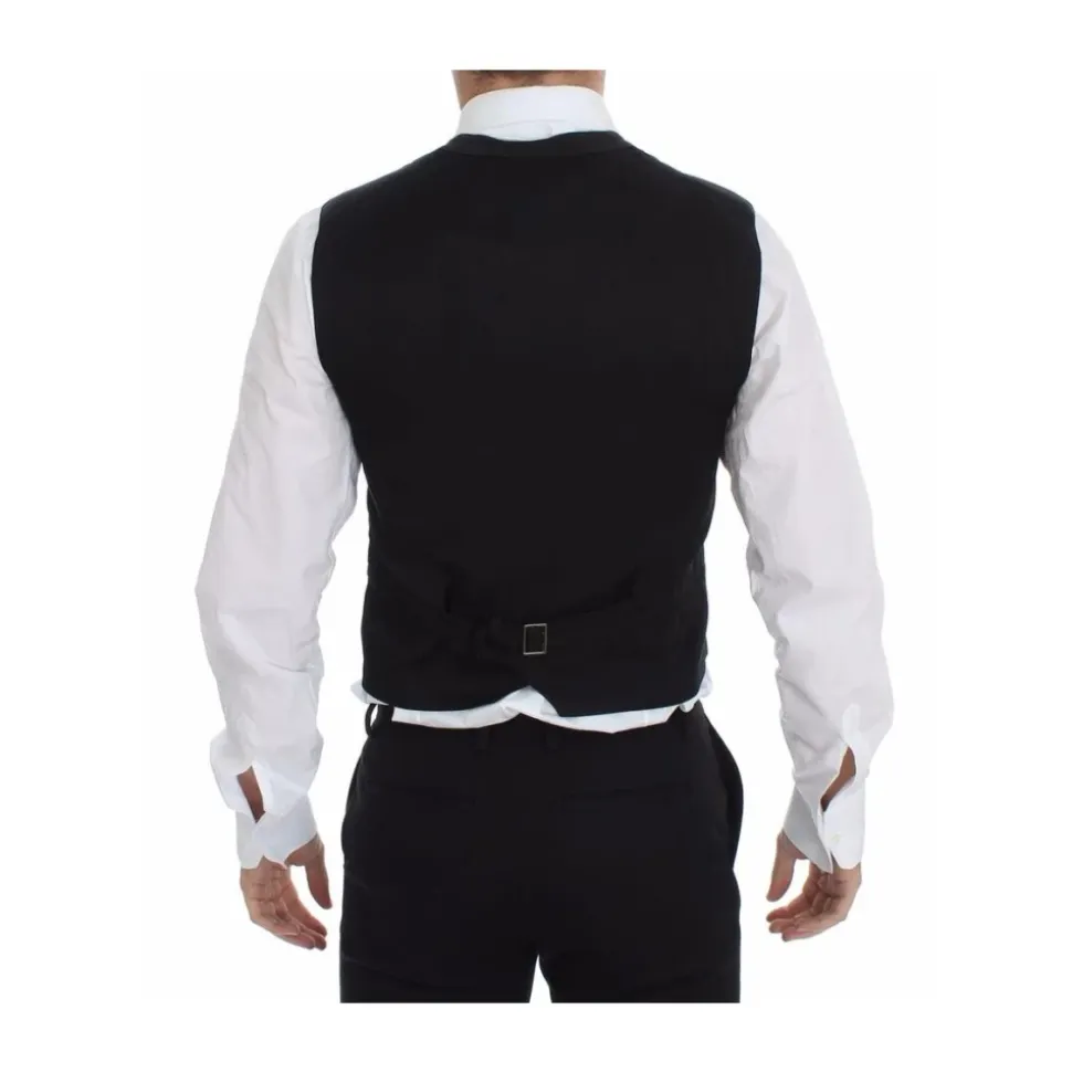 Zwart V-hals Jurk Vest Klassieke Pasvorm