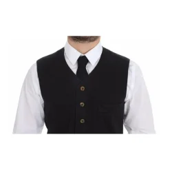 Zwart V-hals Jurk Vest Klassieke Pasvorm