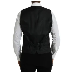 Zwart Wol Formeel Jurk Vest