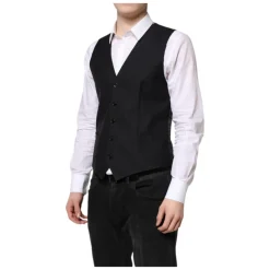 Zwart Wol Formeel Vest Jurk Vest