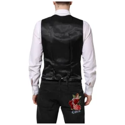 Zwart Wol Formeel Vest Jurk Vest