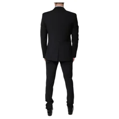 Zwart wollen Slim Fit 3-delig pak