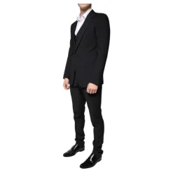 Zwart wollen Slim Fit 3-delig pak